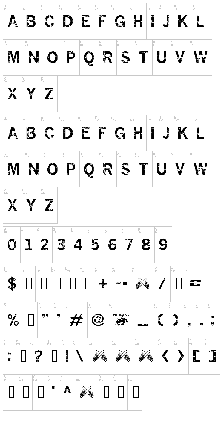 Insomnesia font map